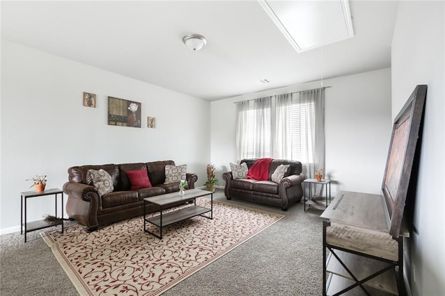 5681 Oakworth St, Slidell, LA 70461 - living room featuring attic access and carpet
