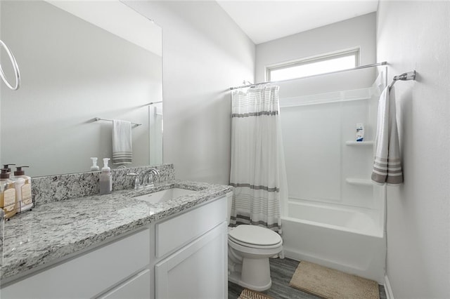 5681 Oakworth St, Slidell, LA 70461 - bathroom with vanity, shower / bath combo, and wood finished floors