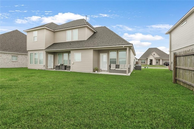 5681 Oakworth St, Slidell, LA 70461 - back of house with an outdoor living space, a patio, and a yard