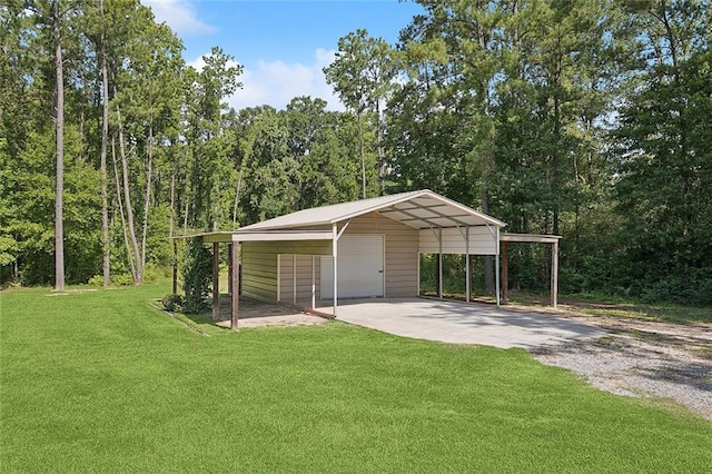 53131 S Bennett Rd, Independence, LA 70443 - view of property's community with a yard, a forest view, an outdoor structure, and driveway