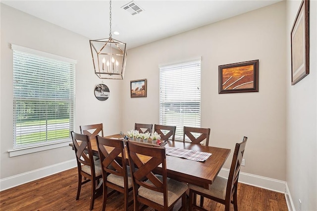 53131 S Bennett Rd, Independence, LA 70443 - dining room featuring a chandelier and dark wood-type flooring