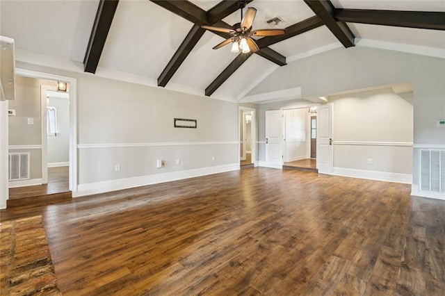 82 Melrose Dr, Destrehan, LA 70047 - unfurnished living room with a ceiling fan and wood finished floors