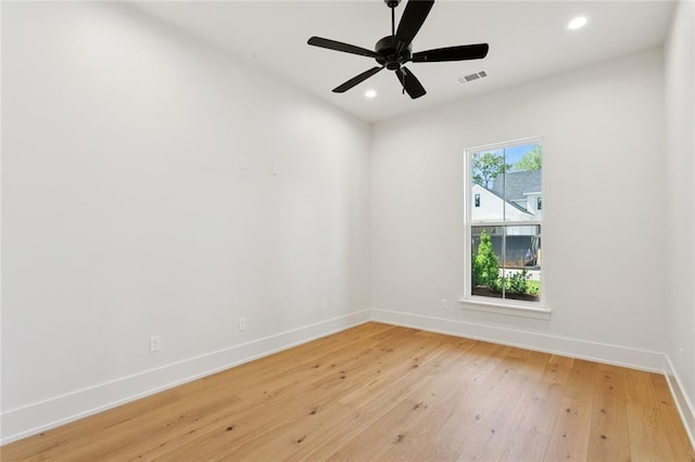 4233 Cypress Point Dr, Covington, LA 70433 - spare room with hardwood / wood-style flooring, recessed lighting, and ceiling fan