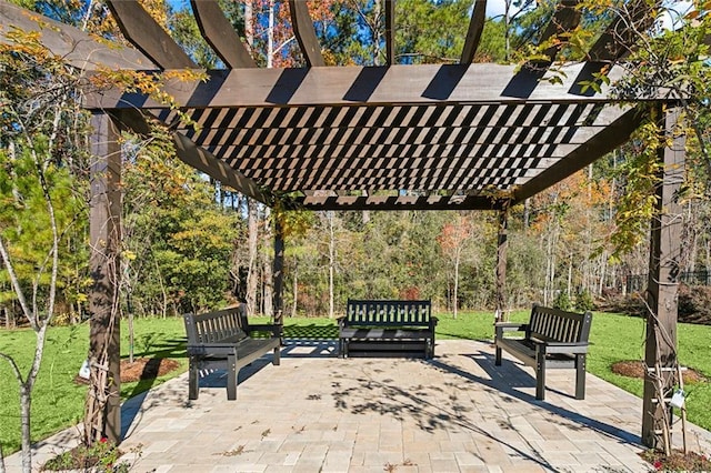 4233 Cypress Point Dr, Covington, LA 70433 - view of patio / terrace featuring a pergola