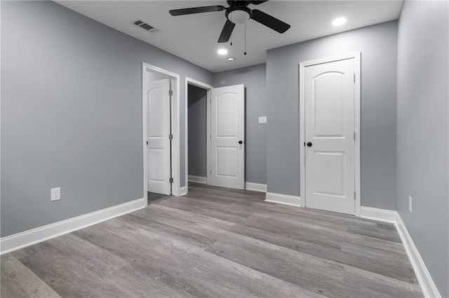 162628 Numa St, New Orleans, LA 70114 - unfurnished bedroom with wood finished floors, recessed lighting, and a ceiling fan