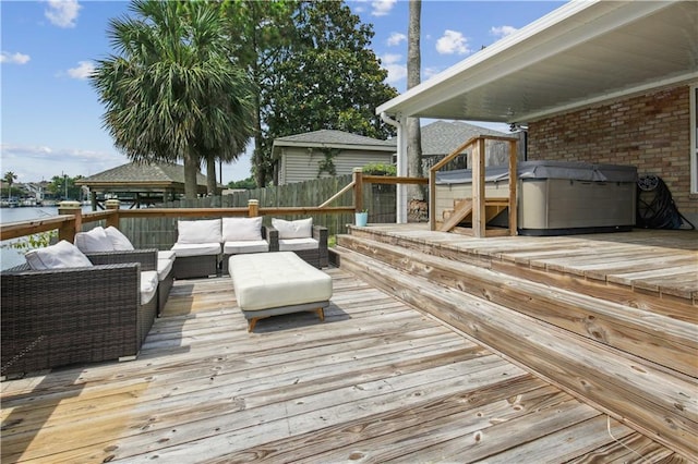 213 Chimaera Ln, Slidell, LA 70458 - wooden terrace featuring outdoor lounge area