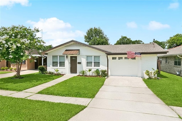 1112 Kent Ave, Metairie, LA 70001 - ranch-style home featuring a garage, brick siding, driveway, and a front lawn