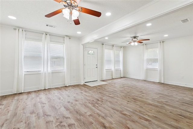 1112 Kent Ave, Metairie, LA 70001 - unfurnished room featuring ceiling fan, wood finished floors, and recessed lighting