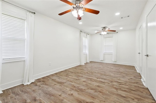 1112 Kent Ave, Metairie, LA 70001 - spare room with ceiling fan, wood finished floors, recessed lighting, and plenty of natural light