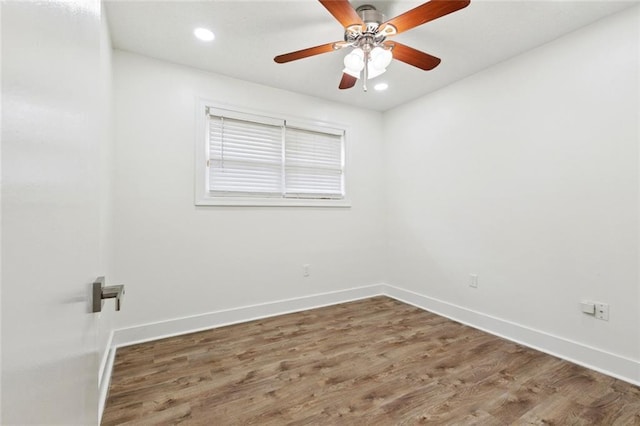 1112 Kent Ave, Metairie, LA 70001 - spare room with wood finished floors, ceiling fan, and recessed lighting