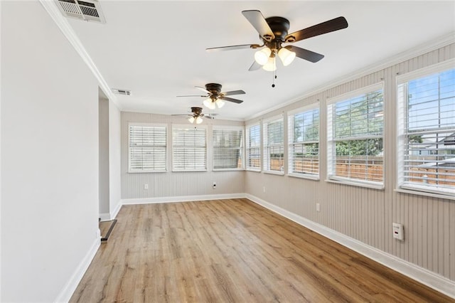 8021 Shirley St, Metairie, LA 70003 - unfurnished sunroom with ornamental molding and wood finished floors
