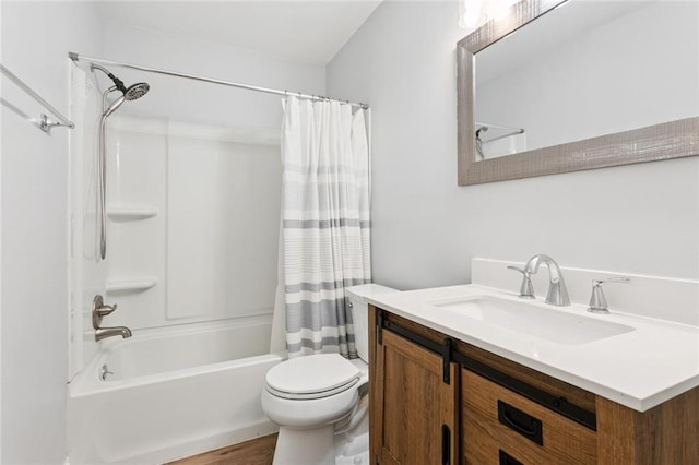 8021 Shirley St, Metairie, LA 70003 - bathroom featuring vanity, shower / tub combo with curtain, and wood finished floors