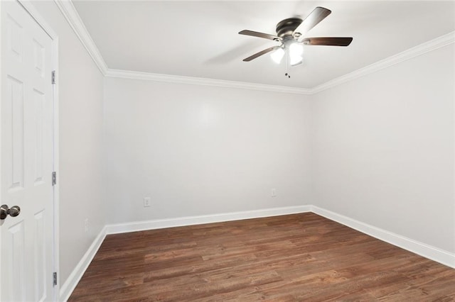 8021 Shirley St, Metairie, LA 70003 - unfurnished room with wood finished floors, a ceiling fan, and crown molding
