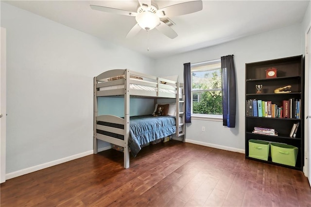 2638 Gallinghouse St, New Orleans, LA 70131 - bedroom with wood finished floors and a ceiling fan