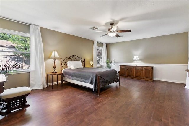 2638 Gallinghouse St, New Orleans, LA 70131 - bedroom featuring dark wood-style floors and a ceiling fan