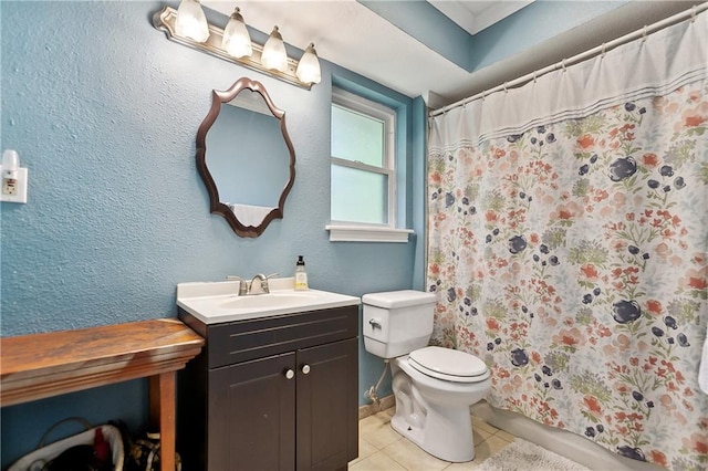 2638 Gallinghouse St, New Orleans, LA 70131 - bathroom with tile patterned floors, vanity, and curtained shower