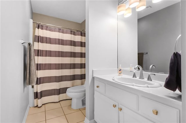 1022 Forest Ridge Loop, Pearl River, LA 70452 - bathroom featuring vanity, tile patterned flooring, and curtained shower