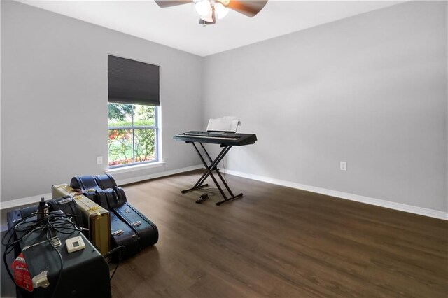1022 Forest Ridge Loop, Pearl River, LA 70452 - misc room with ceiling fan and wood finished floors