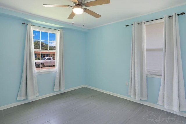 405 Jade Ave, Metairie, LA 70003 - spare room with ornamental molding and ceiling fan