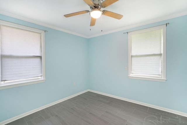 405 Jade Ave, Metairie, LA 70003 - empty room featuring ornamental molding and a ceiling fan
