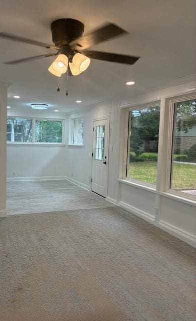 29 Snipe St, New Orleans, LA 70124 - foyer entrance featuring a ceiling fan, carpet floors, and recessed lighting