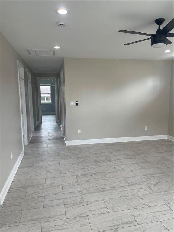 680 Hunterbrook Dr, Gretna, LA 70056 - unfurnished room featuring ceiling fan, a smoke detector, and recessed lighting