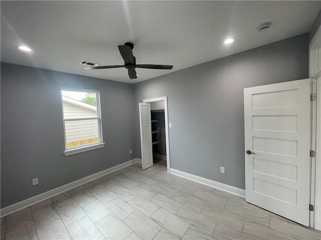 680 Hunterbrook Dr, Gretna, LA 70056 - unfurnished bedroom featuring recessed lighting and a ceiling fan