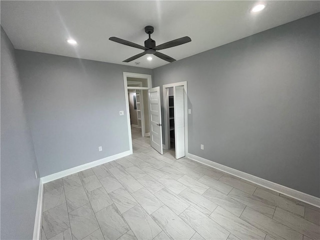 680 Hunterbrook Dr, Gretna, LA 70056 - unfurnished bedroom with recessed lighting and ceiling fan
