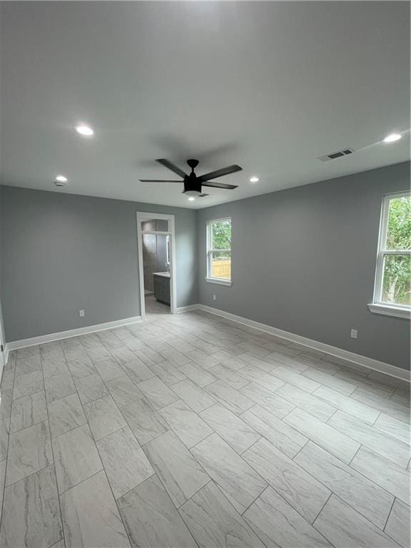 680 Hunterbrook Dr, Gretna, LA 70056 - spare room with healthy amount of natural light, recessed lighting, and ceiling fan