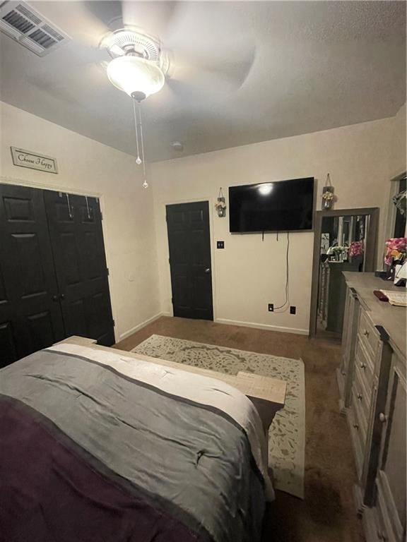 5817 Providence Pl, New Orleans, LA 70126 - carpeted bedroom with baseboards and a ceiling fan