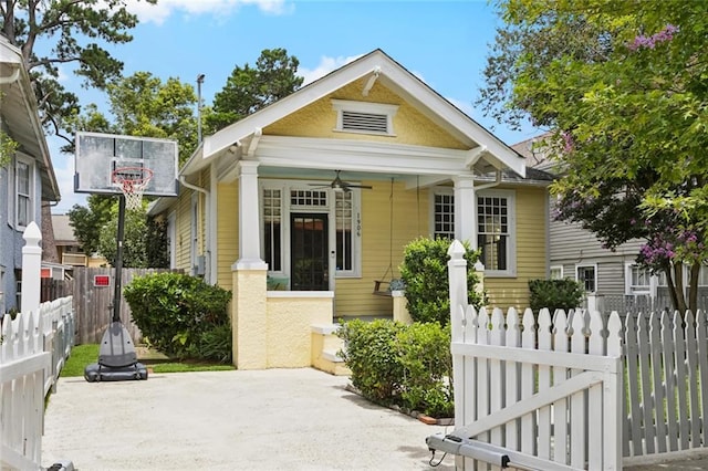 1906 Audubon St, New Orleans, LA 70118 - view of front of property featuring a ceiling fan and a patio area