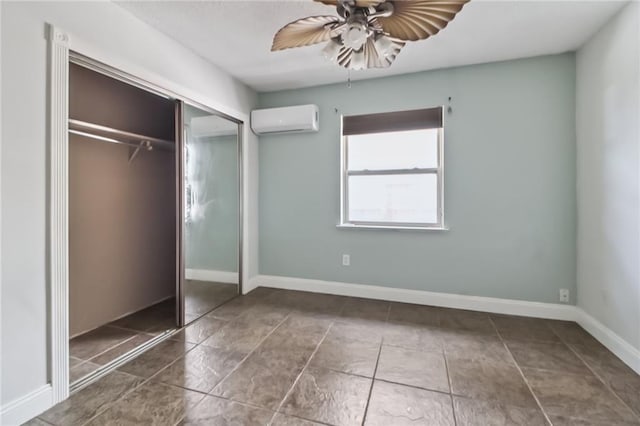 624 Taylorbrook St, Gretna, LA 70053 - unfurnished bedroom featuring an AC wall unit, a closet, and a ceiling fan