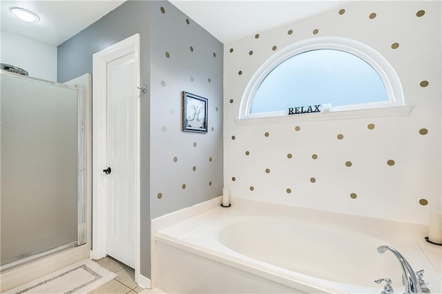 1927 Wyndemere Dr, Slidell, LA 70461 - full bath featuring a bath, a shower stall, and tile patterned flooring