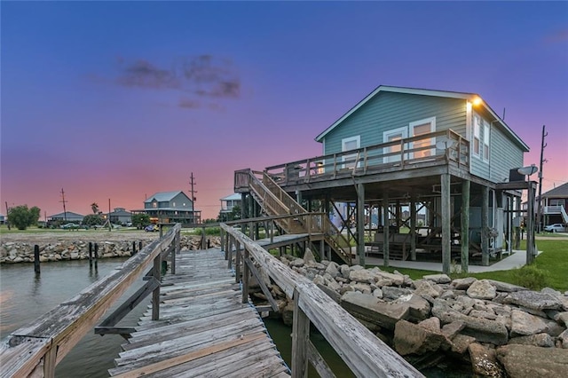 271 Lakeview Dr, Slidell, LA 70458 - dock area with stairs and a deck with water view