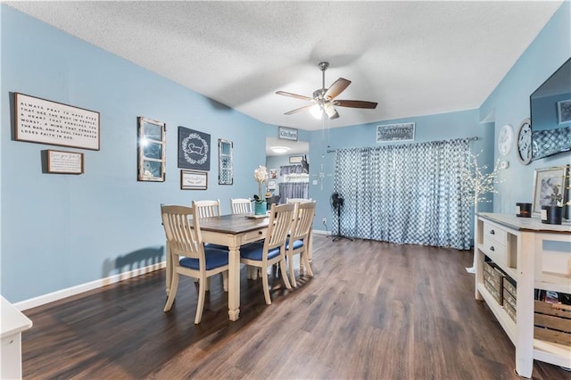 1799 Kings Row, Slidell, LA 70461 - dining space featuring a ceiling fan, wood finished floors, and a textured ceiling