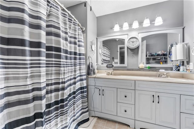 1799 Kings Row, Slidell, LA 70461 - full bathroom featuring tile patterned floors, double vanity, and a shower with shower curtain