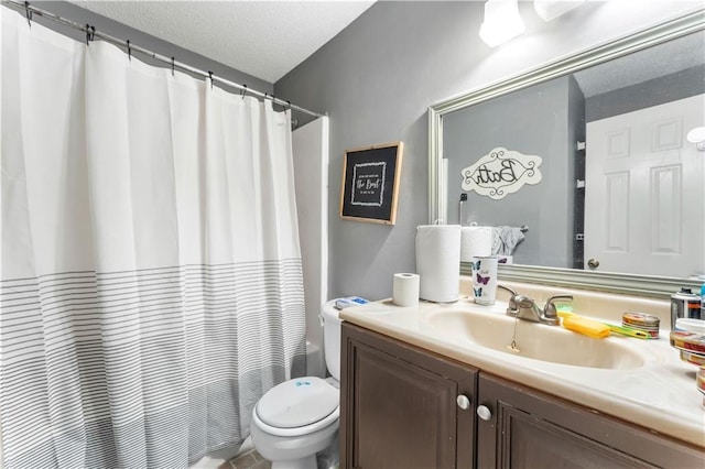 1799 Kings Row, Slidell, LA 70461 - full bath featuring vanity, curtained shower, and a textured ceiling