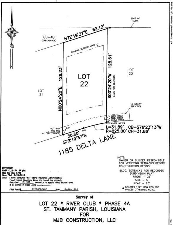 1185 Delta Ln, Covington, LA 70433 - survey map / technical document