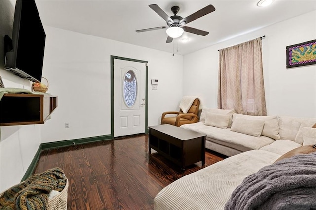 2517 Myrtle St, New Orleans, LA 70122 - living room with ceiling fan and wood finished floors