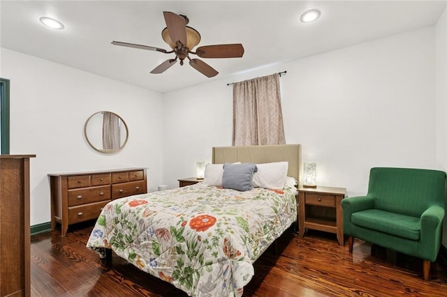 2517 Myrtle St, New Orleans, LA 70122 - bedroom with wood finished floors, recessed lighting, and a ceiling fan
