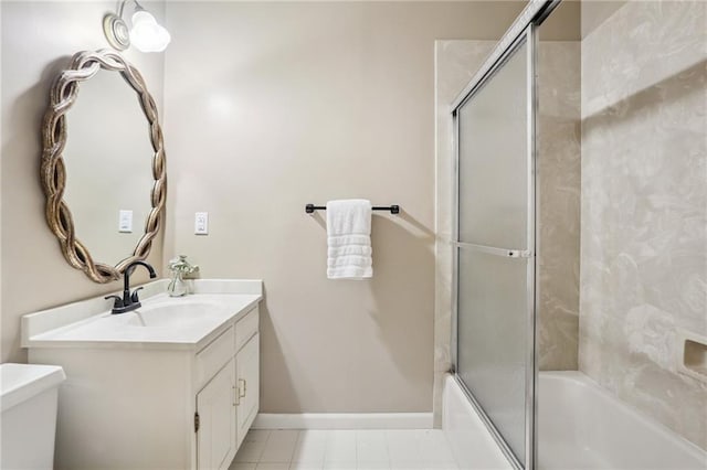 1124 Barracks St, New Orleans, LA 70116 - bathroom with vanity and bath / shower combo with glass door