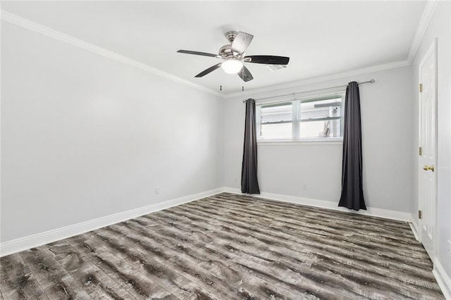 4400 Cleveland Pl, Metairie, LA 70003 - empty room with wood finished floors, ornamental molding, and a ceiling fan