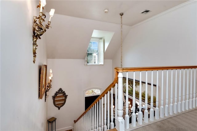 15 Muirfield Pl, New Orleans, LA 70131 - stairway featuring plenty of natural light and vaulted ceiling