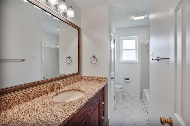 4152 Cognac Dr, Kenner, LA 70065 - full bath featuring vanity, tile patterned flooring, washtub / shower combination, and a textured ceiling