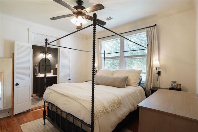 4717 Orleans Blvd, Jefferson, LA 70121 - bedroom with wood finished floors and ceiling fan