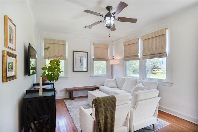 4717 Orleans Blvd, Jefferson, LA 70121 - living room featuring wood finished floors and a ceiling fan