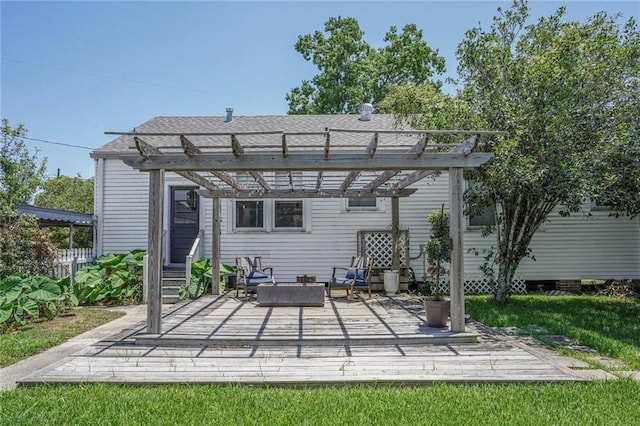4717 Orleans Blvd, Jefferson, LA 70121 - view of patio / terrace featuring a pergola and a deck