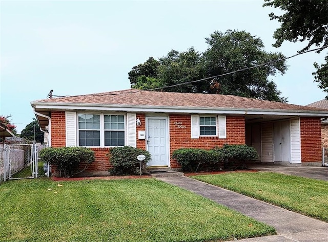 1116 Carnation Ave, Metairie, LA 70001 - single story home featuring brick siding and a gate