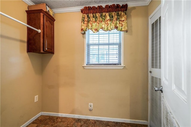 4850 Pauline Dr, New Orleans, LA 70126 - laundry area with a heating unit and crown molding