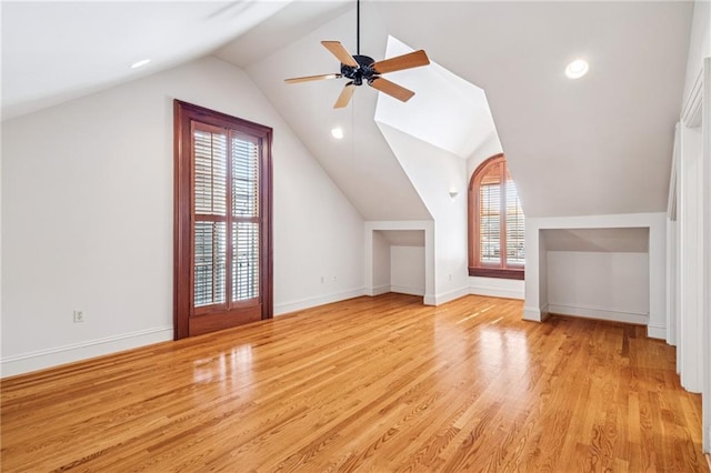 52 Tokalon Pl, Metairie, LA 70001 - bonus room with ceiling fan, light wood-type flooring, and lofted ceiling